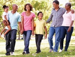 Family walk together